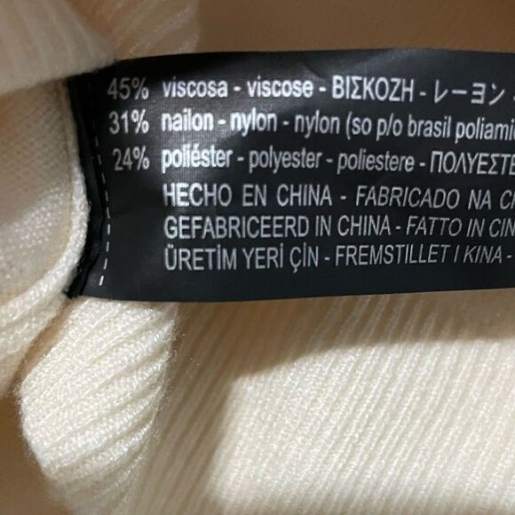 Zara Cropped Side Frill Knit Top In Cream Size Small - Picture 9 of 11